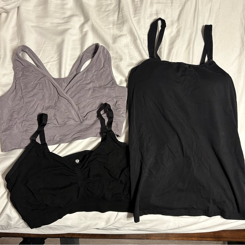 3 Kindred Bravely nursing breastfeeding and pumping bras/tank XXL and 1X